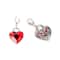 Double-Sided Red Austrian Crystal & Silver Filigree Heart Lock Charm by Bead Landing™